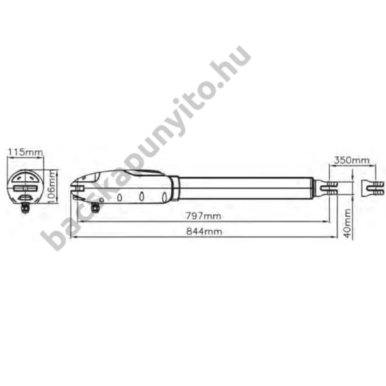 POWERTECH-PW230 kapunyitó motor méretei